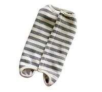 Artibetter Pet Dog Surgery Recovery Suit Cotton Four-legged Striped Snap Button Protective Body Suit Grey L for Post-operation Healing and Anti-licking
