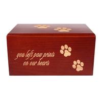 Artibetter Pet Urn Wooden Pet Ashes Keepsake Box Memorial Cremation Urn for Cat Dog Small Animal Casket Home Decoration