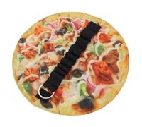 Artibetter Pizza Pattern Canvas Pencil Pouch Fun Roll Up Case for Storing Pencils Pens and Makeup Brushes Realistic Ham Pizza Design and Reusable Pen Organizer