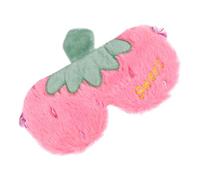 Artibetter Plush Sleep Eye Mask for Blocking Light Comfortable to Wear Pink Cartoon Strawberry Design Suitable for Yoga and Spa Relaxation