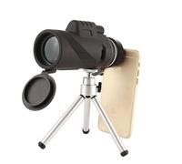 Artibetter Portable 40x60 Bird Watching Telescope with Tripod and Phone Holder High Magnification Single-tube Monocular for Outdoor Games and Football in Black Plastic