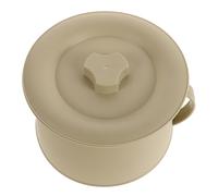 Artibetter Portable Covered Urinal Bedpan with Lid, Thickened Plastic Unisex Urine Collection Pot for Adults, Travel and Bedside Commode Bucket in Light Yellow