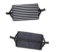 ARTIBETTER Portable Foot Hammock Travel Footrest for Airplane Office Stripe Black and Grey Lightweight Under Desk Leg Support to Prevent Back Circulation