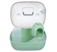 Artibetter Portable Hamster Carrier Cage for Bunny and Hamster with 2 Tiers, Abs Material, Silent Exercise Wheel, Water Bottle, Space Saving Design, Sturdy Handle, for Small Spaces and Travel