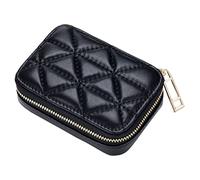 Artibetter Portable Lipstick Storage Bag Small Organizer with Anti-Drop Mirror Pu Makeup Pouch Compact Cosmetic Makeup Bag Black for Travel