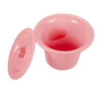 Artibetter Portable Pink Chamber Pot for Elderly with Drop-Resistant Plastic Design and Covered Lid to Isolate Peculiar Smell, for Home Night Use