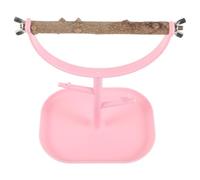 Artibetter Portable Tabletop Parrot Stand with Plastic and Wood Construction for Bird Training and Playing Toy, Suitable for Office and Home Use a Parrot Perch Platform