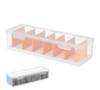 Artibetter Portable Trading Card Storage Box with Removable Dividers and Secure Lid Plastic Playing Card Organizer