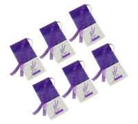 Artibetter Purple Lavender Sachet Bags for Herbal Plants and Dried Lavender Grain Storage 6pcs with Flower Printing, Portable Cloth Fragrance Bags Comfortable to Touch