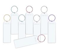 Artibetter PVC Travel Luggage Tags with Stainless Steel Key 8pcs Patterns for Information Identification, Assorted Colours, Sturdy and Portable for Travel Use