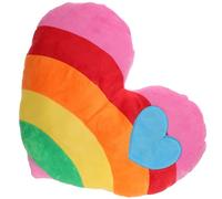 Artibetter Rainbow Heart-Shaped Throw Pillow Heart Cushion Plush Fabric Soft Touch and Back Support for Home Living Room Sofa Decoration and Valentine'S Day Parties