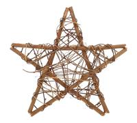 Artibetter Rattan Ring Natural Brown Vine Star Wreath for Front Door - Grapevine Twigs Decorative Hoop Ring DIY Wreath Frame - Wicker Vine With Dried Flowers
