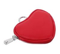 Artibetter Red Heart Shaped Mini Wallet for Women Keychain Fake Leather Coin Purse Versatile Storage Creative Chic Design for Daily Work Commutes and Traveling