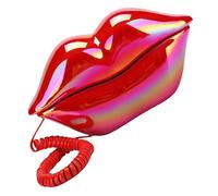 Artibetter Red-Lip Dial Phone Ornament, Lightweight ABS Decorative Telephone for Home Decor, Creative Red Lip Tabletop Accent Prop