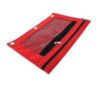 Artibetter Red Oxford Cloth Binder Pencil Pouch with Transparent Pocket Capacity Document Organizer for Office and Business Trips Lightweight Stationery Bag for Cards Files and Reports
