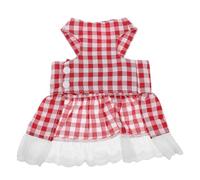 Artibetter Red Plaid Dog Dress with Lace, Soft Breathable Polyester Fabric, Cute Princess Style for Dogs, for Parties and Gatherings, Suitable for 5.5-8.8ib Pets, Summer and Holiday Wear
