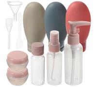 Artibetter Refillable Travel Bottles Set 11 Pieces Leak-proof Plastic Containers for Toiletries and Skincare Routine, Portable Makeup Bottles with Squeeze and Spray Functions
