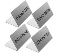 Artibetter Reserved Table Signs withstand Double-sided V-shaped Design 4pcs Stainless Steel Easy to Place and Withstand Daily Use Daily Use for Restaurant and Conference Room Use
