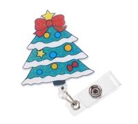 ARTIBETTER Retractable Christmas Tree Badge Reel Holder with Sturdy Alligator Clip Portable Id Card Holder for Convenient Scanning and Instant Access Lightweight Badge Clip for Business Cards