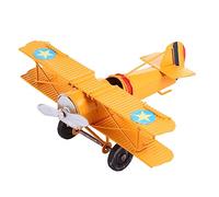 Artibetter Retro Biplane Model 6.3 Inch Vintage Metal Double-Wing Aircraft Decoration for Home Office Display and Photography Prop