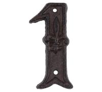 Artibetter Retro Cast Iron Door Address Number with Easy to Install Mounting Screws Black Finish Featuring Hammered Look and Clean Lines for Room Number