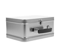 Artibetter Retro Tin Lunch Box with Locking Clasp and Handle 8.07X5.91X3.94 Inch Spacious Storage Container for Snacks and Crafts