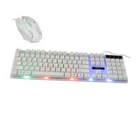 Artibetter Rgb Gaming Keyboard and Mouse Keys Non-conflict Backlit Mechanical Feel Game Keyboard Kit Usb for Ergonomic Design Random Style Mouse