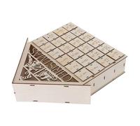 ARTIBETTER Rustic Wooden Christmas Advent Calendar with LED Lights DIY Fillable Drawers for Candy Boxes Reusable Holiday Countdown Decor Compact Mantel and Tabletop Ornament for Family