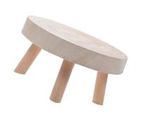 Artibetter Rustic Wooden Plant Stand Small Decorative Planter Holder with Large Capacity for Bathroom Essentials and Flower Pots Versatile Round Wood Foot Stool for Home Organization and