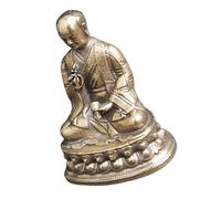 Artibetter Sculpture Decor Meditation Style Golden Brass Buddha Figurine Ornament Bringing Luck and Blessing, Buddhist for Desktop and Home for Office and Living Space