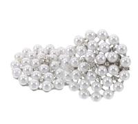 Artibetter Shoe Clips Easy Removal 2pcs Elegant Rhinestone and Imitation Pearl Quick Detachment with Symmetrical round Floral Design Shoe Decoration Charms for Wedding Party Heels