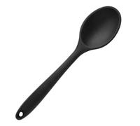 Artibetter Silicone Small Spoon for Kitchen Cooking and Mixing Nonstick Black Silicone Serving and Stirring Spoon Cooking Utensil for Home Use