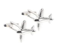 Artibetter Silver Airplane Cufflinks for Men, Classic Copper Material with Sturdy Structure, Decorative Shirt Cuff Links for Attending Parties and Daily Wearing