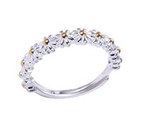 Artibetter Silver Daisy Ring for Valentines Day for Women, Open Adjustable Sterling Silver Ring with Easy to Put and Take off Design Minimalist Charming Jewelry and Everyday Wear