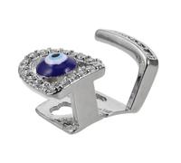 Artibetter Silver Hip-hop Style Devil Eye Teeth Grill Made of Copper and Rhinestone, Single Cap Cosplay Accessory for Costume Parties and Versatile Rapper Jewelry