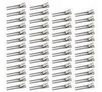 ARTIBETTER Silver Iron Hair Clips Lightweight Double Fork Design 4.5cm 50pcs Hair Clips Hairdressing Accessories Handmade That Hold Tightly without Kinks for Perm and Make-up