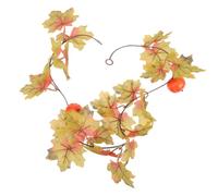 Artibetter Simulation Maple Leaf and Pumpkin Vine Garland 100cm Artificial Silk and Plastic Autumn Decoration for Home and Festivals Creating Warm Atmosphere and Harvest Joy