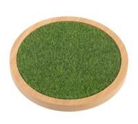 Artibetter Small round Base Stable and Strong Load-bearing Wooden Riser for Display with Light Green Artificial Grass Action Figure Holder for Statuettes and Figures Display or Storage