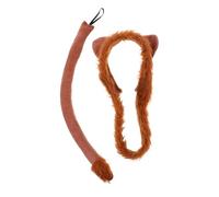 ARTIBETTER Soft Plush Lion Ears Headband with Tail for Adults and Animal Costume Accessories for Halloween Cosplay Parties Comfortable Kawaii Spa Headband Cute Mane Tail Dress Up