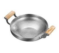 Artibetter Stainless Steel Dry Pot Wok Pan with Double Handles, Smooth Surface and Easy to Clean, for Kitchen and Restaurant Use, Sturdy Cooking Pan for Everyday Kitchen Accessories