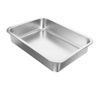 Artibetter Stainless Steel Open Cat Litter Box Small Kitten Litter Tray 36x27x7cm Household Pet Toilet 304 Food-grade Metal Non-porous Flat Design