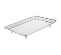 Artibetter Stainless Steel Scale Pan with Plastic Feet, 13 X 9.45 Inch, Rectangular Weighing Tray Only, Metal Scale Plate for Classroom Science Supplies, School Lab Accessories