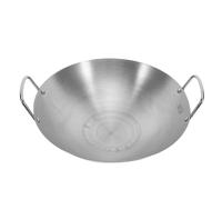 Artibetter Stainless Steel Wok Pan with Dual Handles Round Bottom Kitchen Pot Easy Clean for Stir Fry and BBQ Cooking