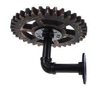 Artibetter Steampunk Gear Retro Wall Shelf Vintage Distressed Floating Shelves Industrial Pipe Design for Bedroom Rustic Wall Mounted Storage Rack