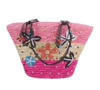 Artibetter Straw Beach Bag Women Shoulder Bag Wheat Straw Woven Large Capacity Pink for Daily Storage and Parties Daughter Girlfriend