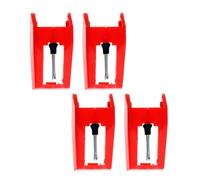 Artibetter Stylus Needles Replacement Part 4pcs Universal Red Replacement Needle Made of Plastic and Aluminum, Easy to Use for Record Player and Phonograph for Turntable and Gramophone