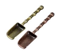 Artibetter Tea Scoop Smooth and Comfortable Design 2pcs Copper Alloy with Classical Elements Random Color for Tea Ceremony Accessories