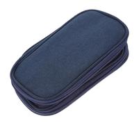 Artibetter Travel Electronic Accessories Organizer Bag Double Layer Portable Cable Earphone Charger Storage Case Small Navy for Travel Essentials