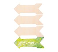 Artibetter Unfinished Arrow Wooden Cutouts with Easy Writing 4pcs Thickened Rustic Beige Wood Arrows Blank Wood Signs for Painting Crafts for Craft Projects