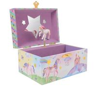 Artibetter Unicorn Jewellery Box with Music Box Function, Small Multi-compartment Jewelry Organizer, Birthday Keepsake for ’ Room